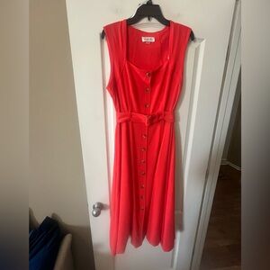 Harper Rose Sleeveless Orange Belted Women's Dress Size 10